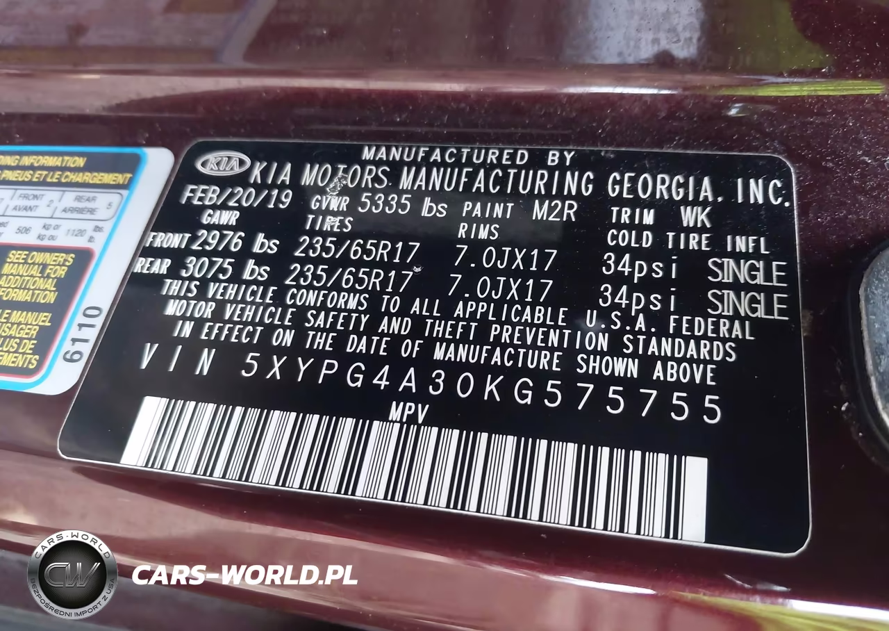 2019 Kia Sorento 2.4L Lx VIN:5XYPG4A30KG575755 - 9