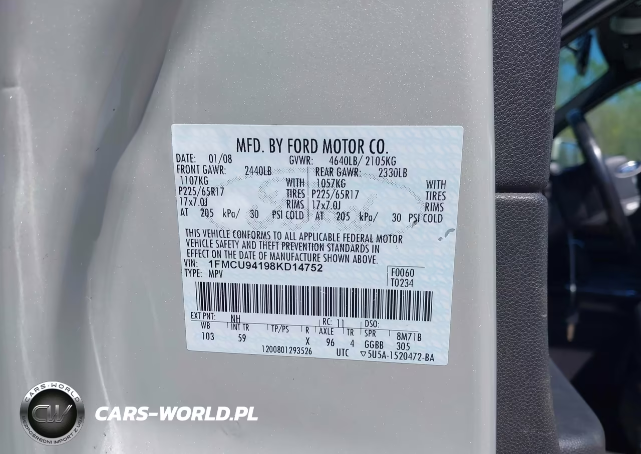 2008 Ford Escape Limited VIN:1FMCU94198KD14752 - 9