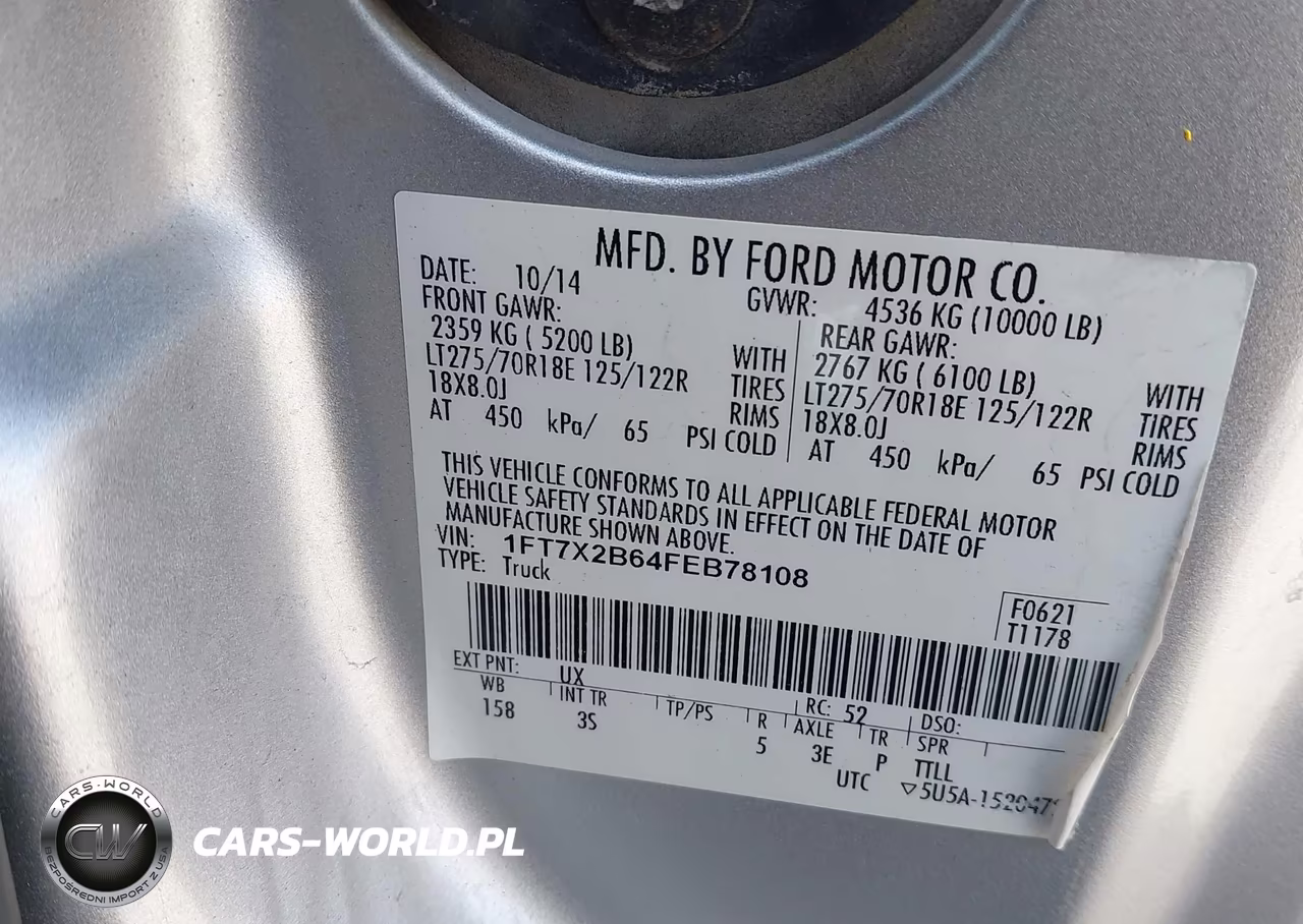 2015 Ford F-250 Xlt VIN:1FT7X2B64FEB78108 - 9