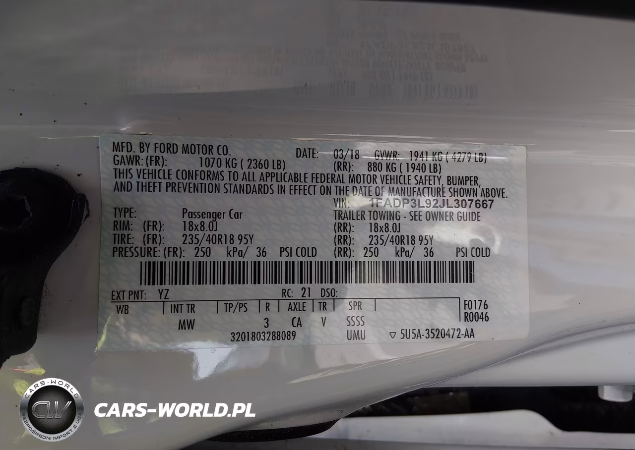 2018 Ford Focus St VIN:1FADP3L92JL307667 - 9