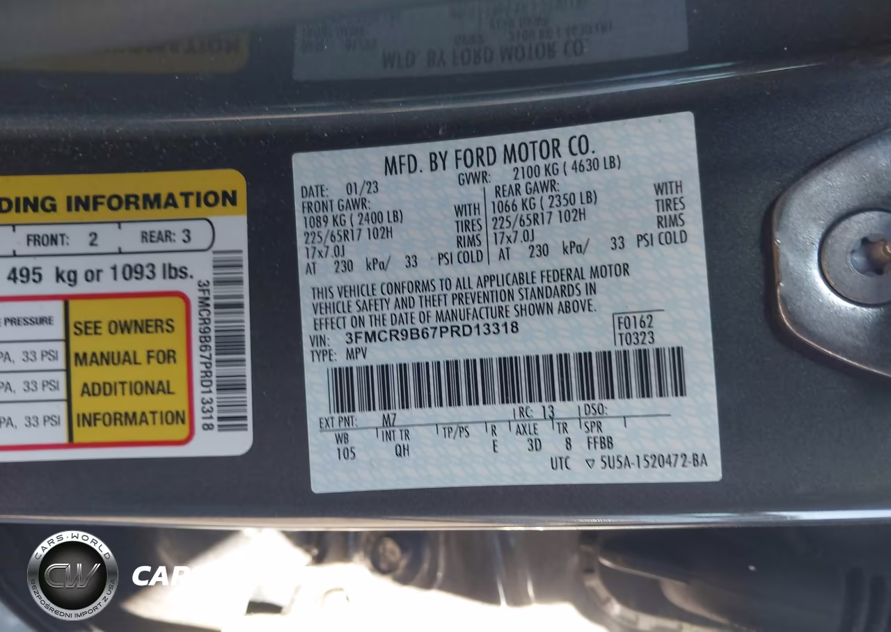 2023 Ford Bronco Sport Big Bend VIN:3FMCR9B67PRD13318 - 9
