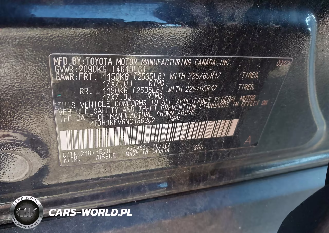 2022 Toyota Rav4 Le VIN:2T3H1RFV6NC186302 - 9