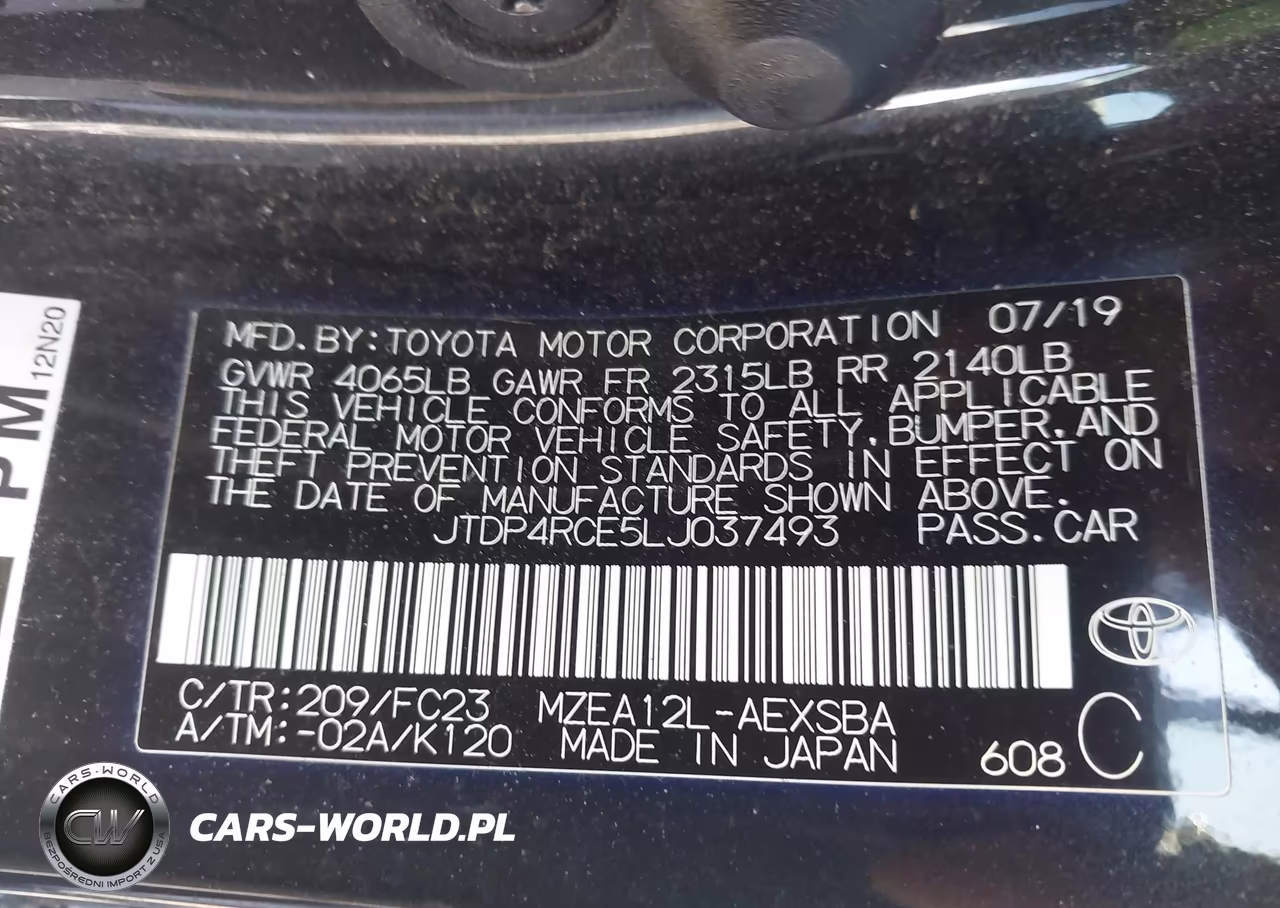 2020 Toyota Corolla Se VIN:JTDP4RCE5LJ037493 - 9