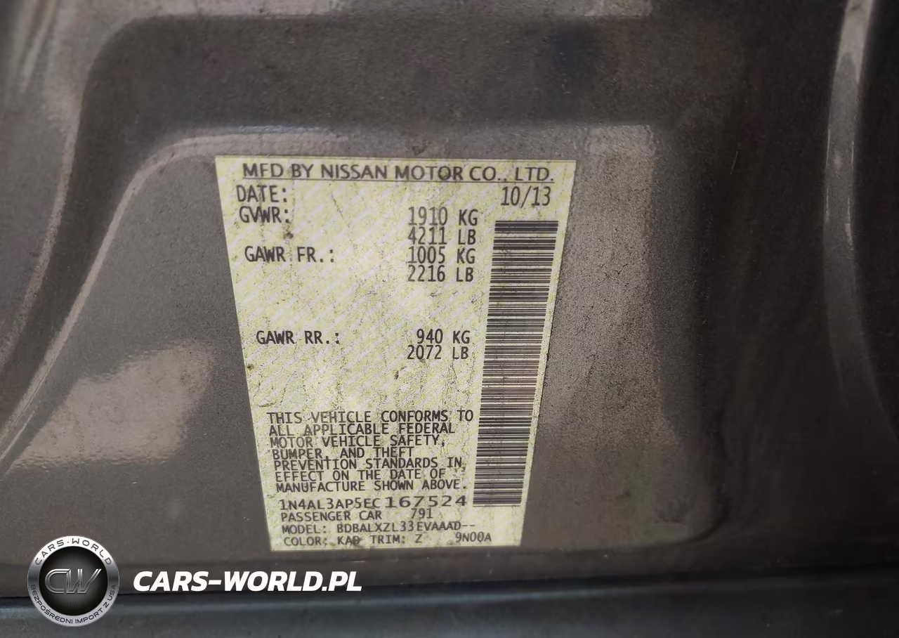2014 Nissan Altima 2.5 Sl VIN:1N4AL3AP5EC167524 - 9