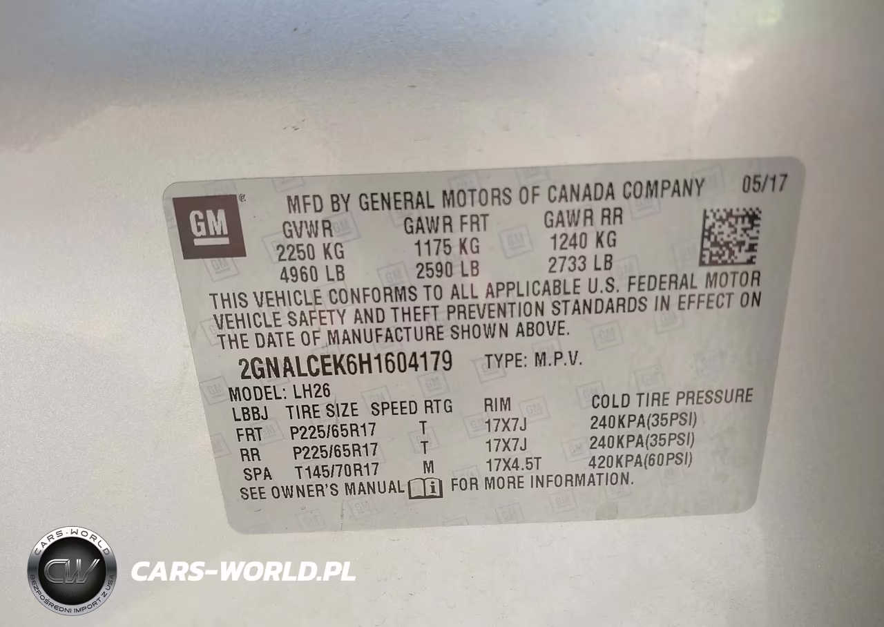 CHEVROLET EQUINOX LT VIN:2GNALCEK6H1604179 - 9
