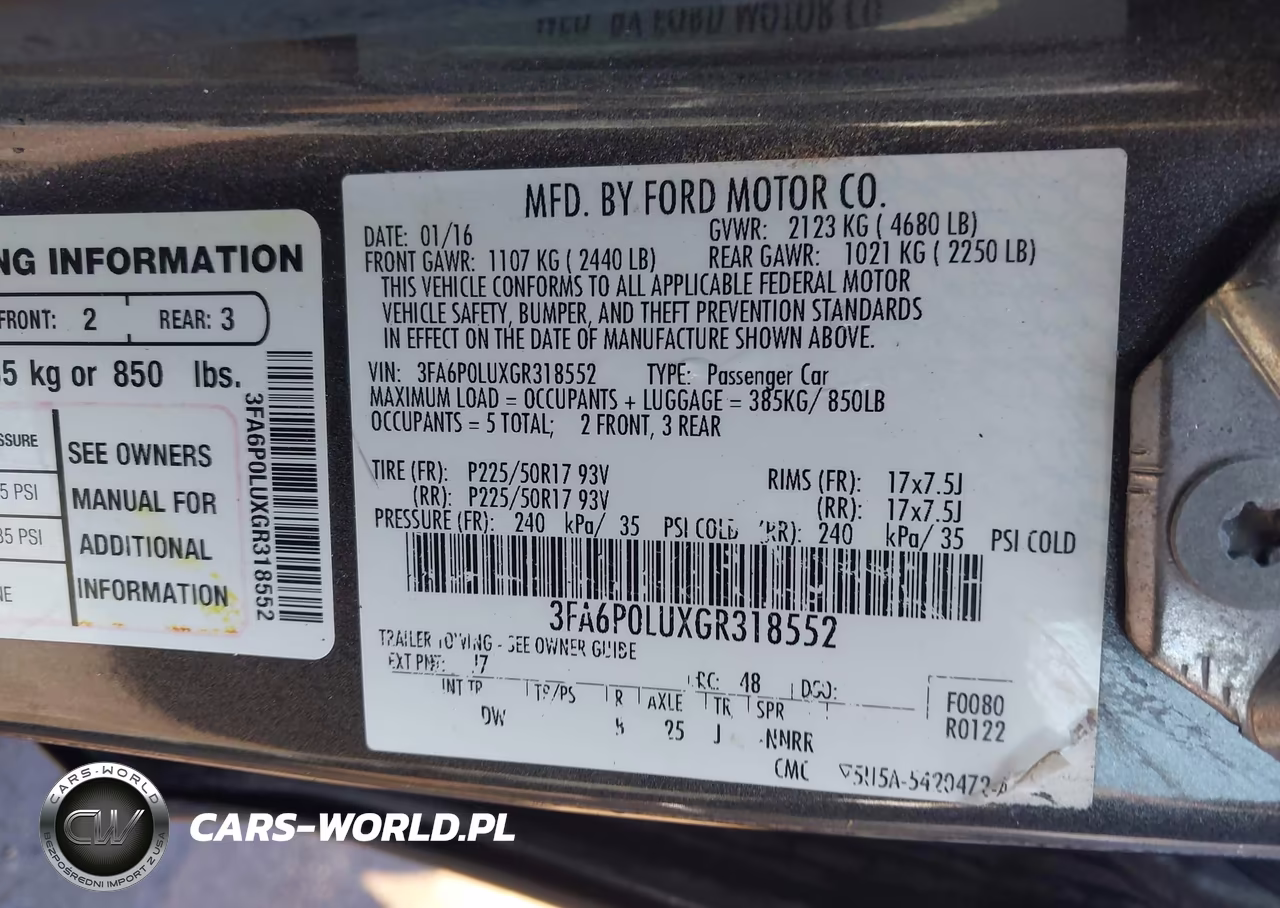 2016 Ford Fusion Hybrid Se VIN:3FA6P0LUXGR318552 - 9