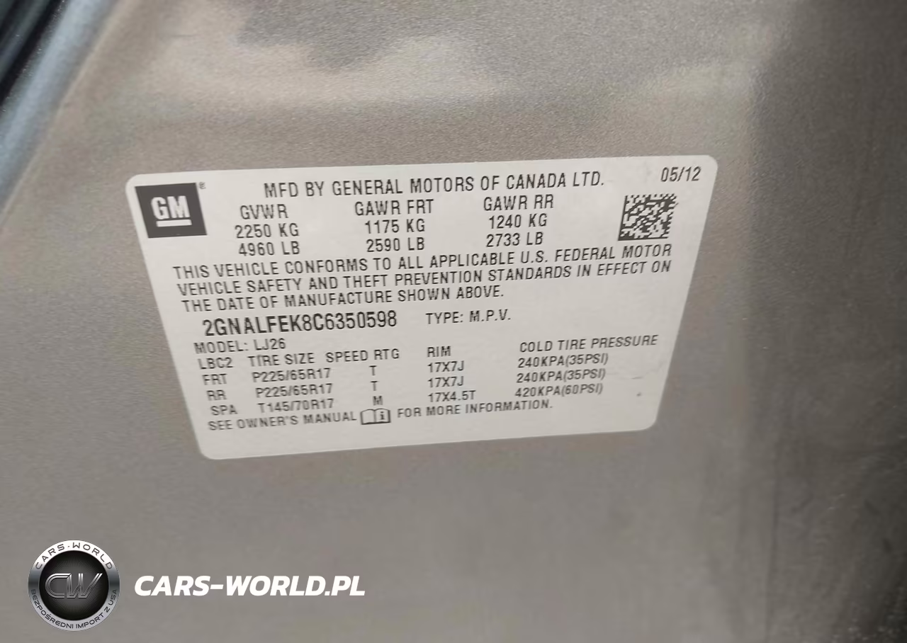 2012 Chevrolet Equinox Ltz VIN:2GNALFEK8C6350598 - 9
