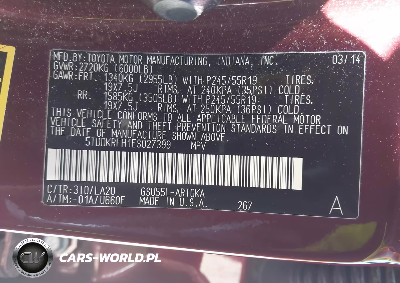 2014 Toyota Highlander Limited Platinum V6 VIN:5TDDKRFH1ES027399 - 9