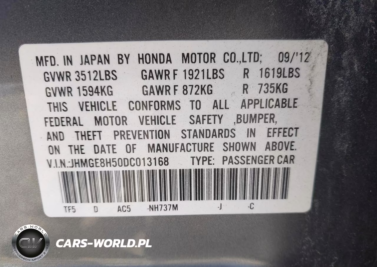 2013 Honda Fit Sport VIN:JHMGE8H50DC013168 - 9
