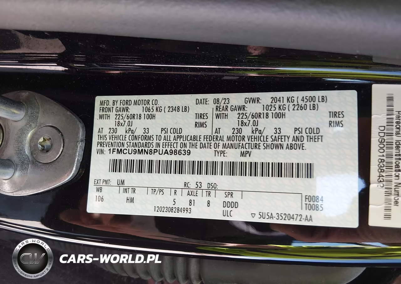 2023 Ford Escape St-Line VIN:1FMCU9MN8PUA98639 - 9