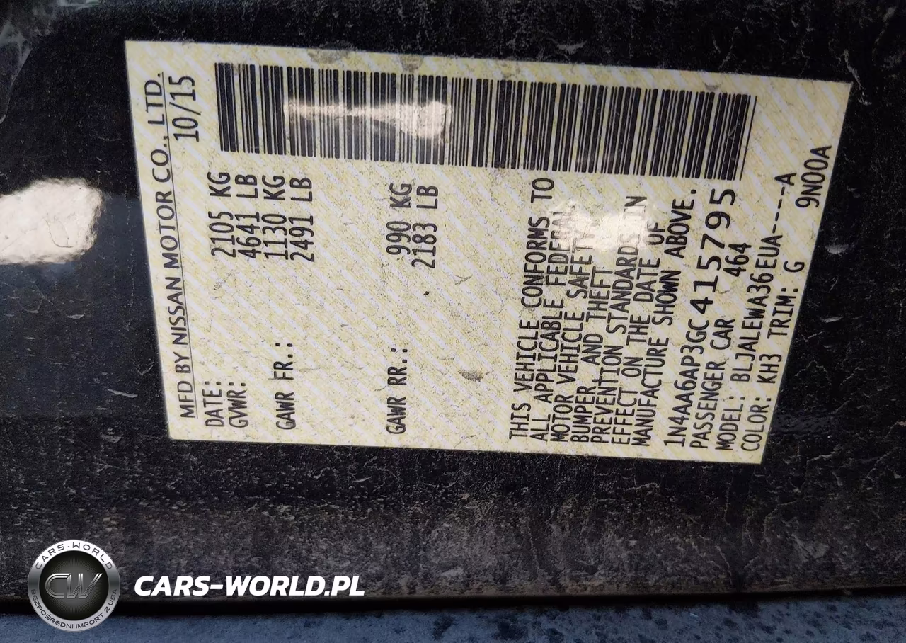 2016 Nissan Maxima 3.5 Sl VIN:1N4AA6AP3GC415795 - 9