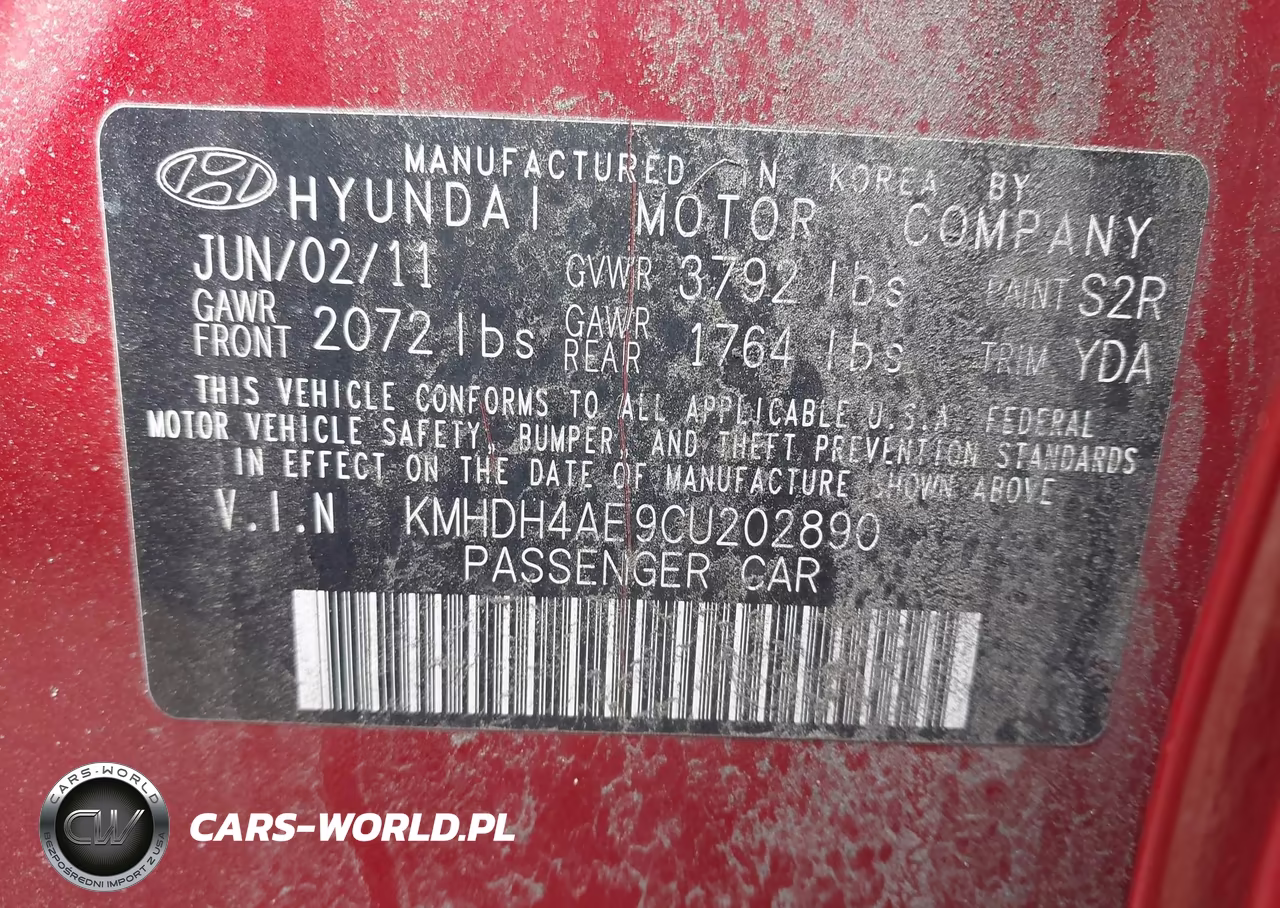 2012 Hyundai Elantra Gls (Ulsan Plant) VIN:KMHDH4AE9CU202890 - 9
