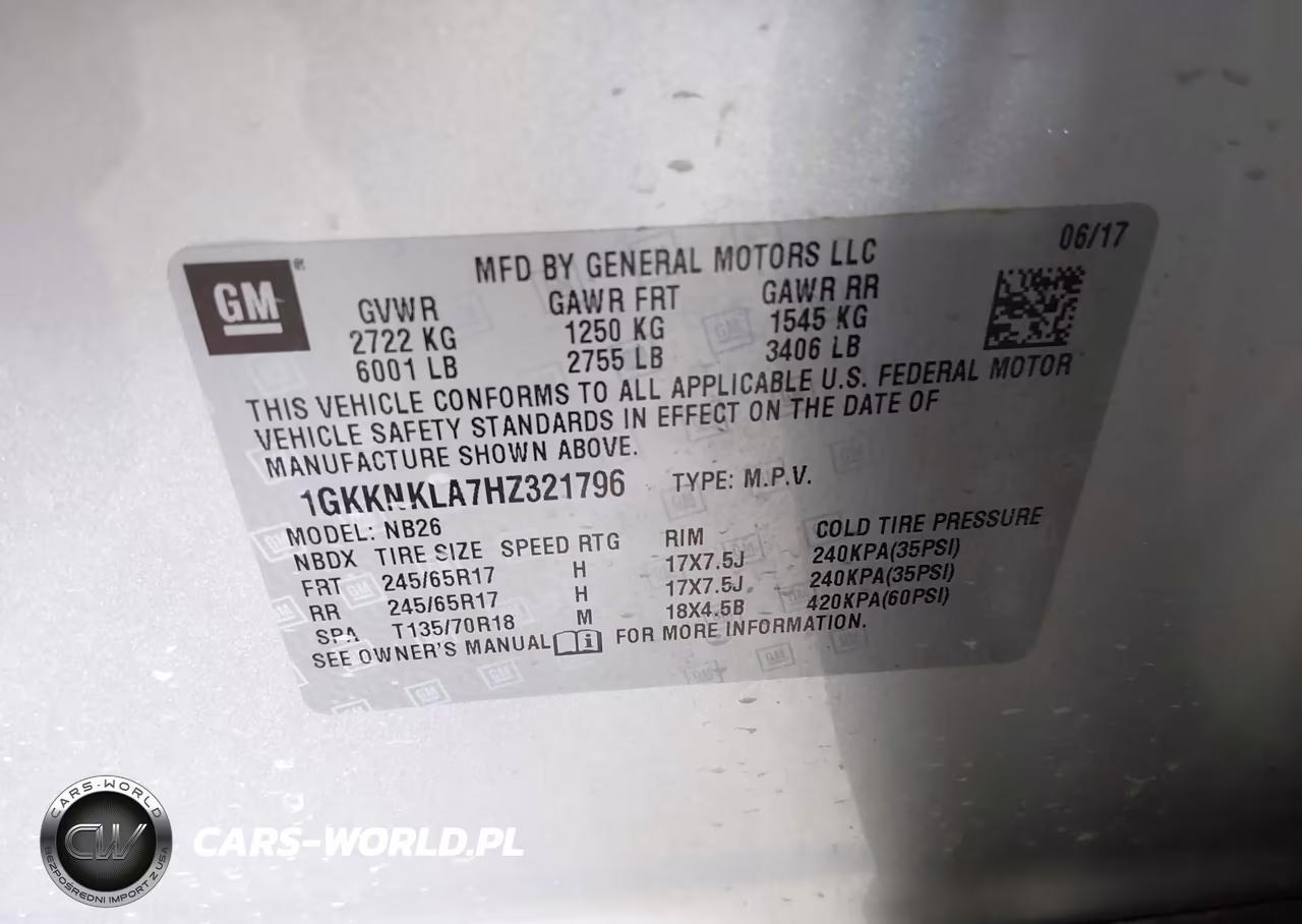 2017 GMC Acadia Sle-1 VIN:1GKKNKLA7HZ321796 - 9