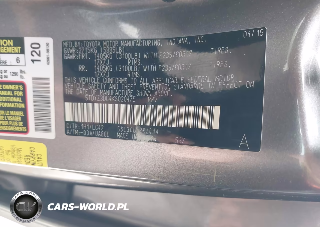 2019 Toyota Sienna Xle 8 Passenger VIN:5TDYZ3DC4KS020475 - 9