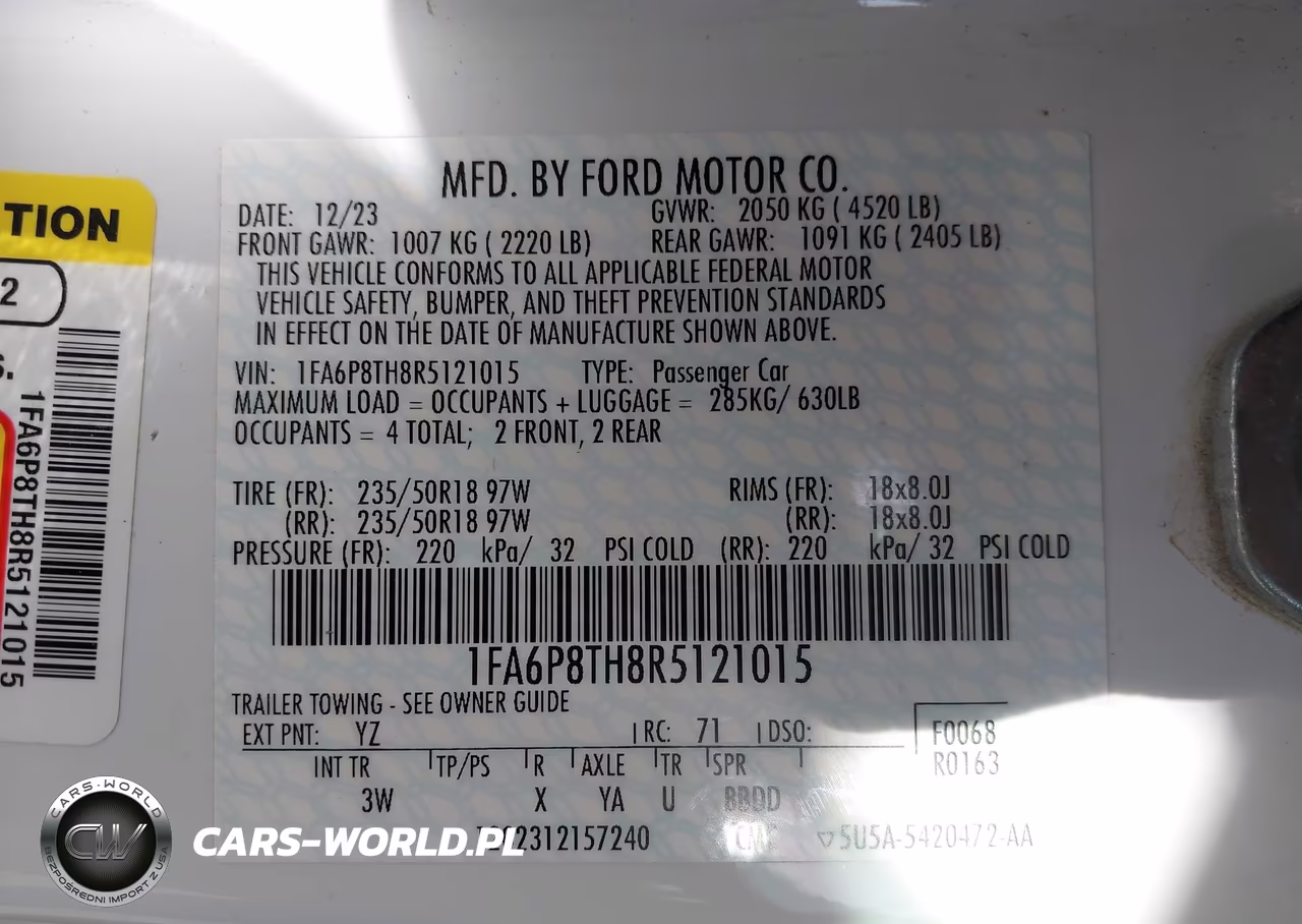 2024 Ford Mustang Ecoboost Premium Fastback VIN:1FA6P8TH8R5121015 - 9