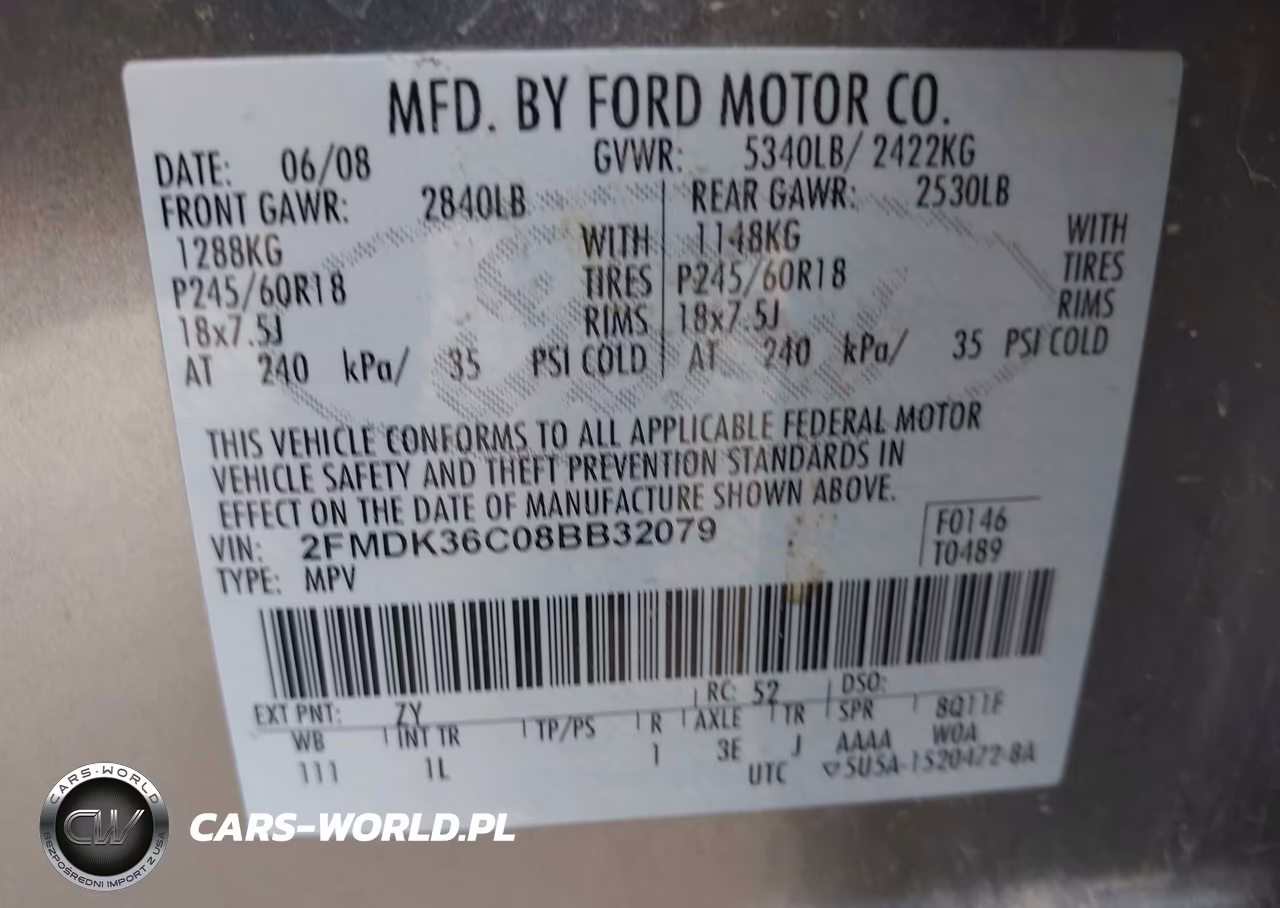 2008 Ford Edge Se VIN:2FMDK36C08BB32079 - 9