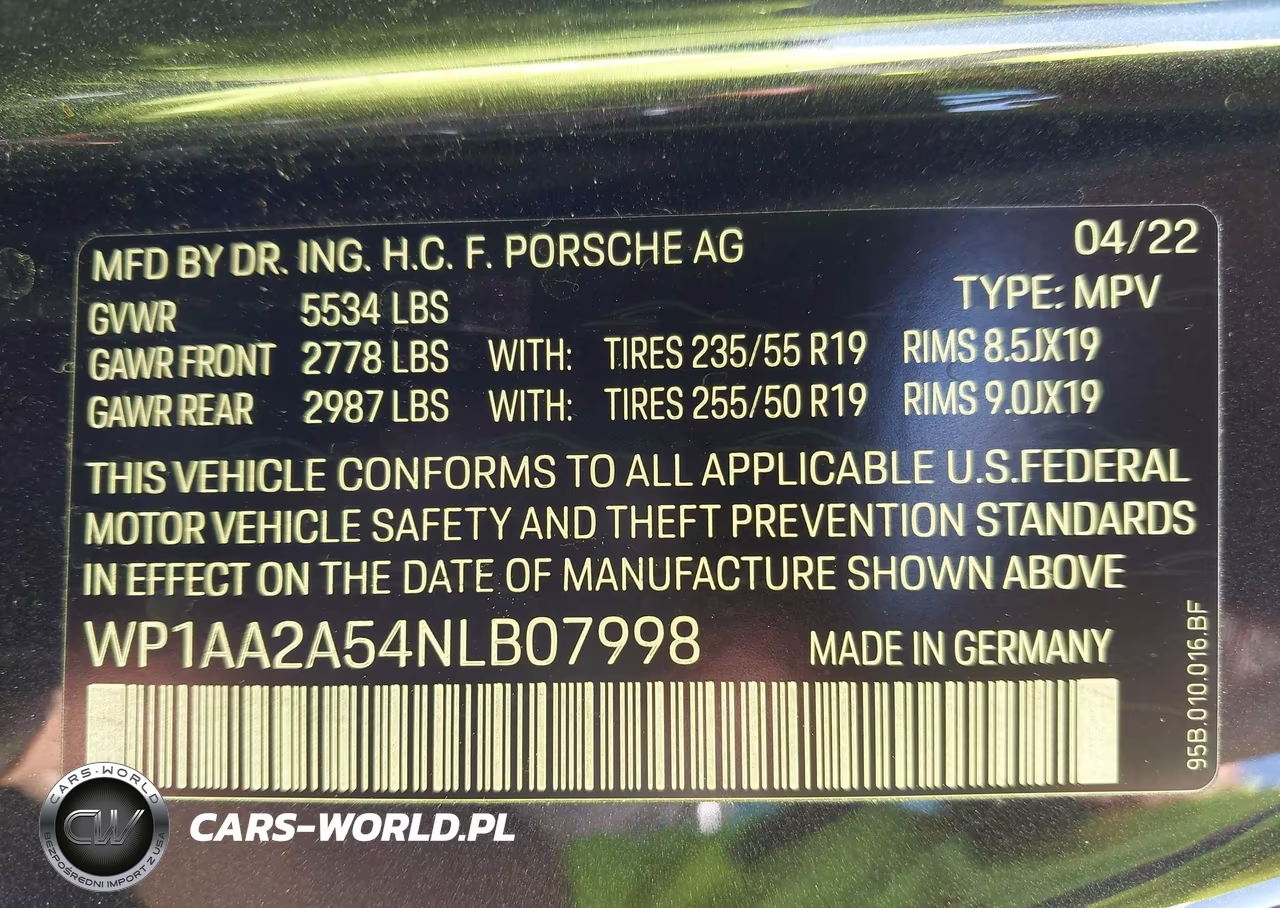 2022 Porsche Macan VIN:WP1AA2A54NLB07998 - 9