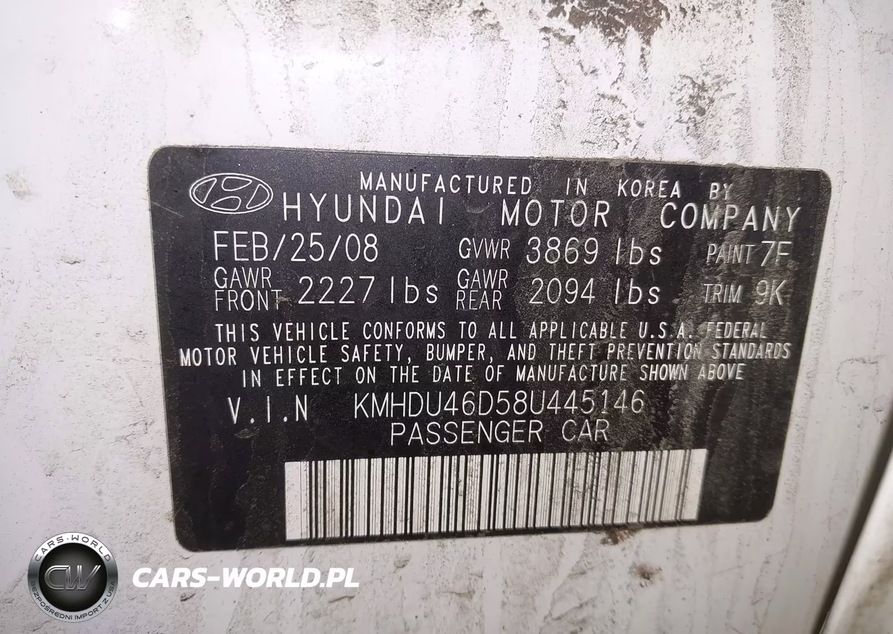 2008 Hyundai Elantra Gls-Se VIN:KMHDU46D58U445146 - 9