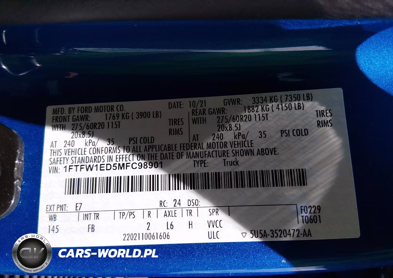 2021 Ford F-150 Xlt VIN:1FTFW1ED5MFC98901 - 9