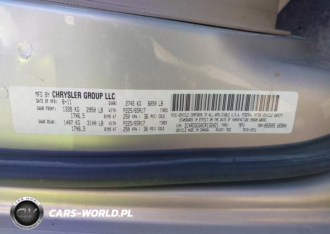 2012 Dodge Grand Caravan Crew VIN:2C4RDGDG0CR132021 - 9