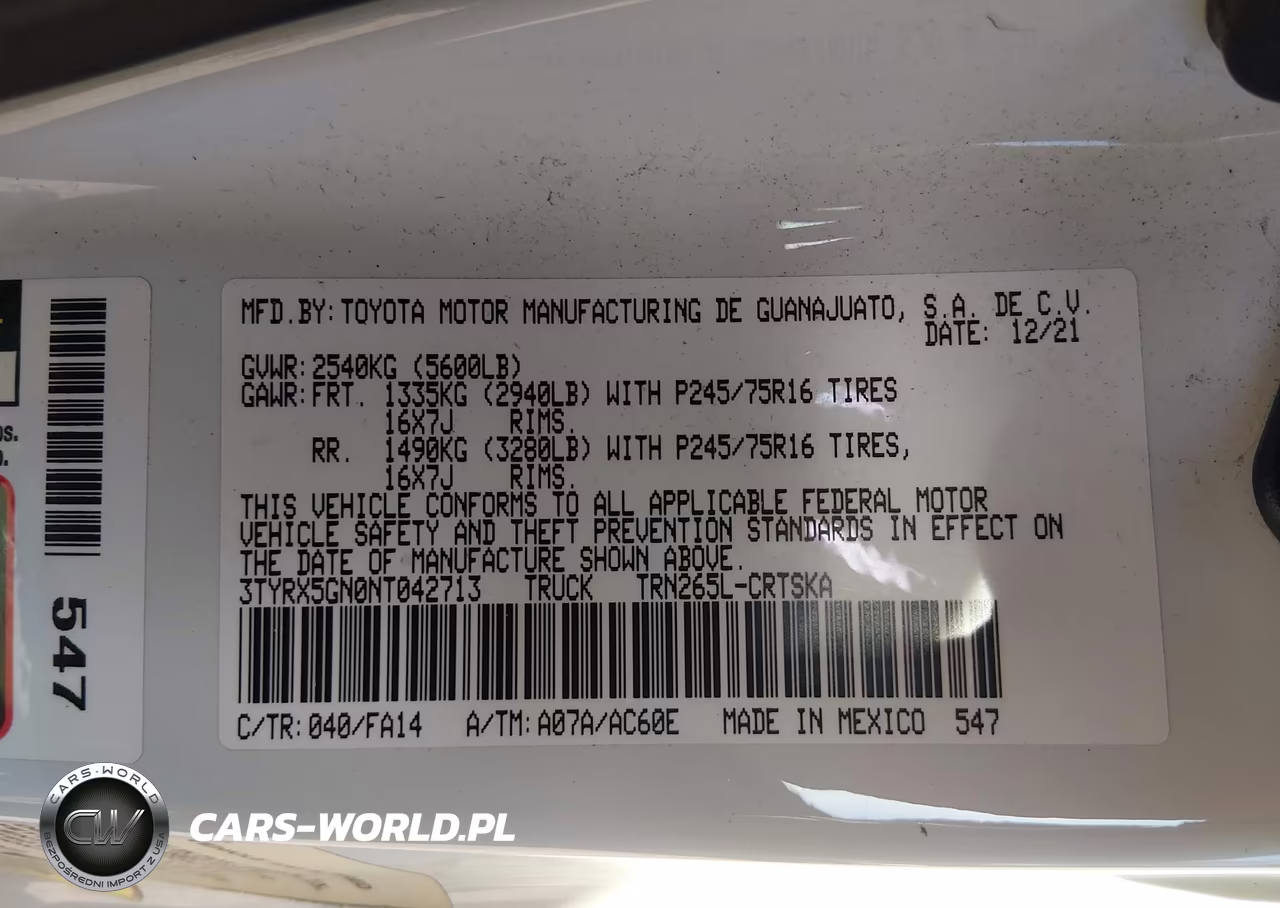 2022 Toyota Tacoma Sr VIN:3TYRX5GN0NT042713 - 9