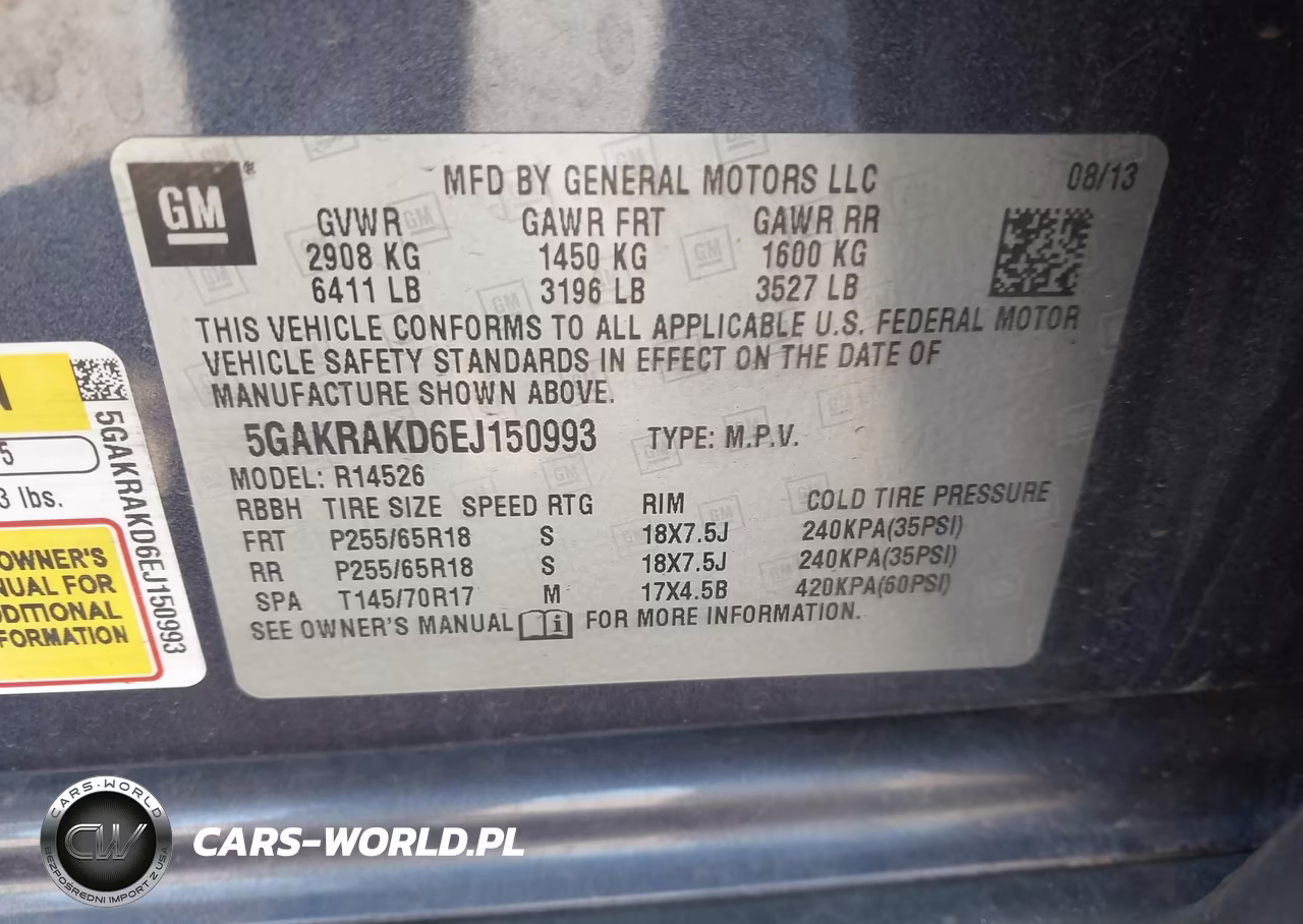 2014 Buick Enclave Convenience VIN:5GAKRAKD6EJ150993 - 9