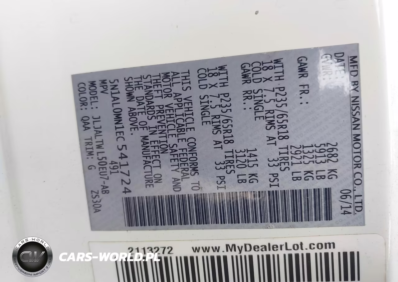2014 Infiniti Qx60 VIN:5N1AL0MN1EC541724 - 9