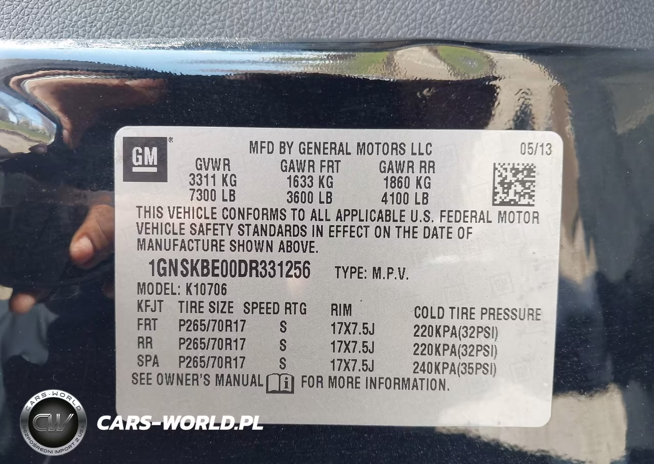 2013 Chevrolet Tahoe Lt VIN:1GNSKBE00DR331256 - 9