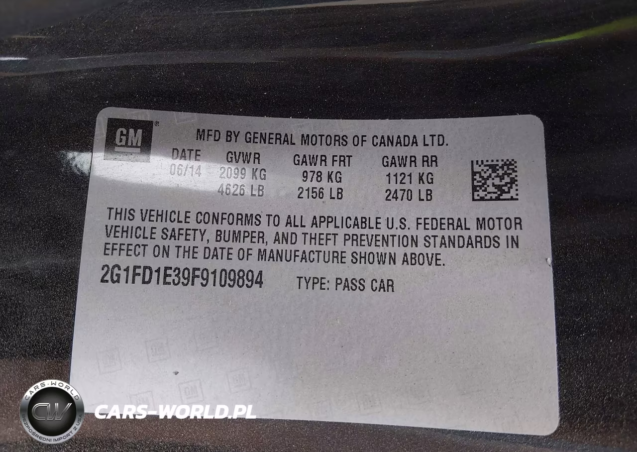 2015 Chevrolet Camaro 1Lt VIN:2G1FD1E39F9109894 - 9