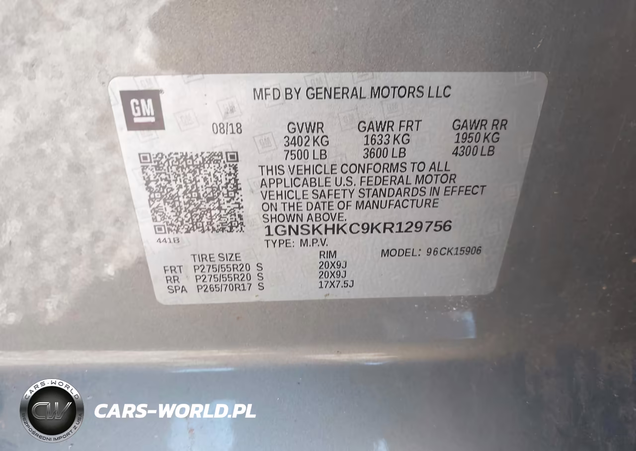 2019 Chevrolet Suburban Lt VIN:1GNSKHKC9KR129756 - 9