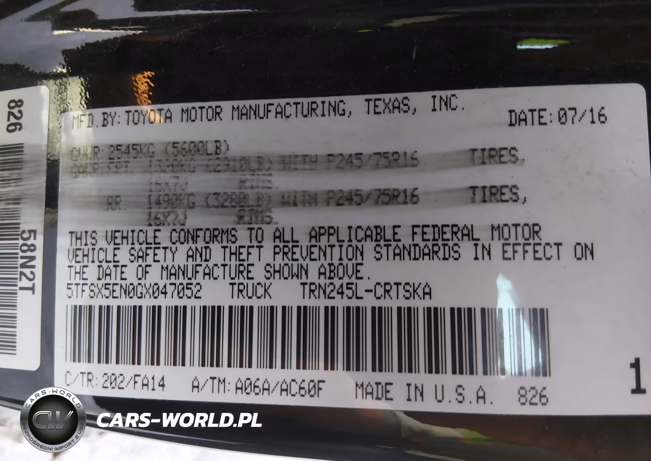 2016 Toyota Tacoma Sr VIN:5TFSX5EN0GX047052 - 9