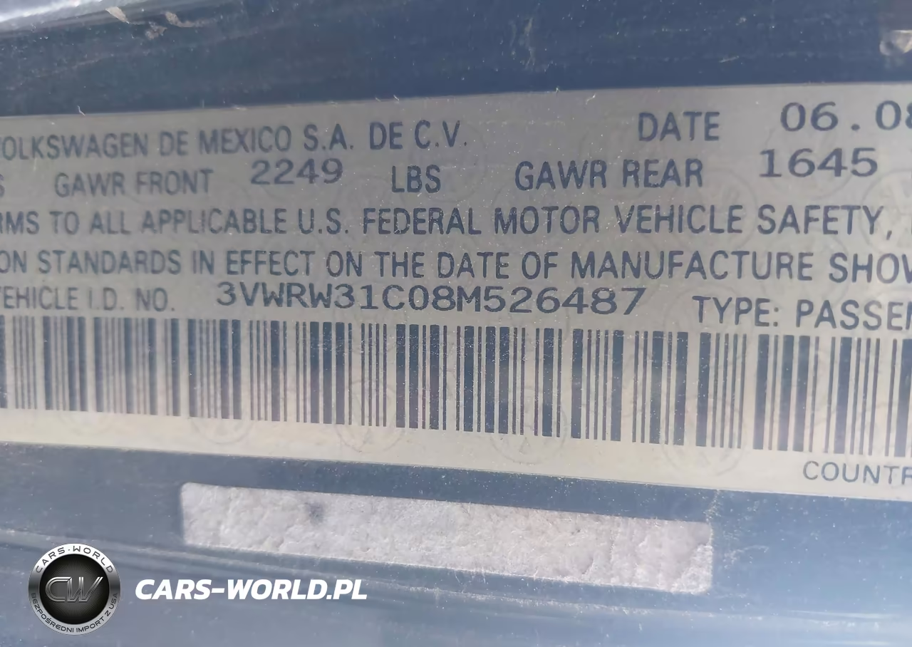 2008 Volkswagen New Beetle S-Se VIN:3VWRW31C08M526487 - 9