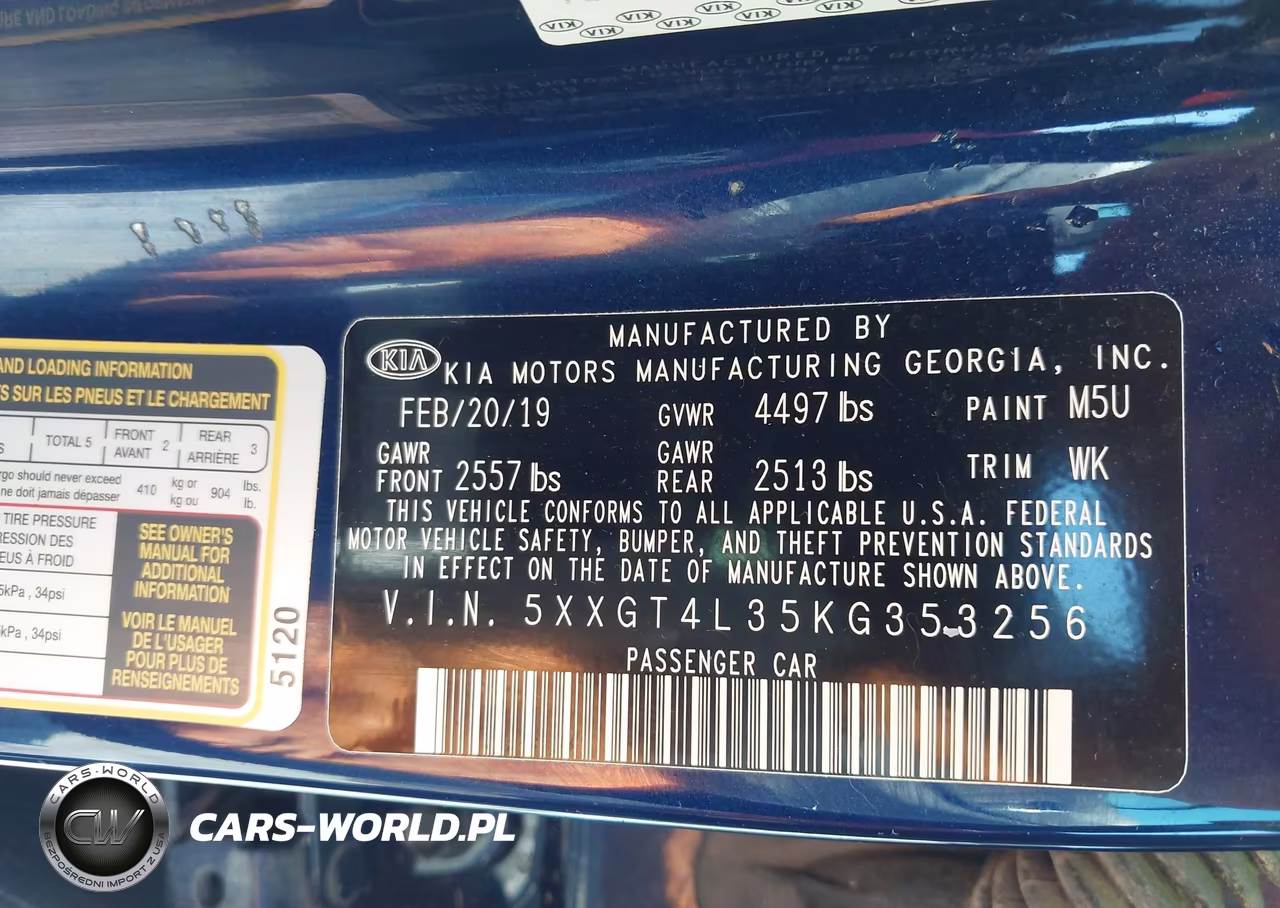 2019 Kia Optima Lx VIN:5XXGT4L35KG353256 - 9