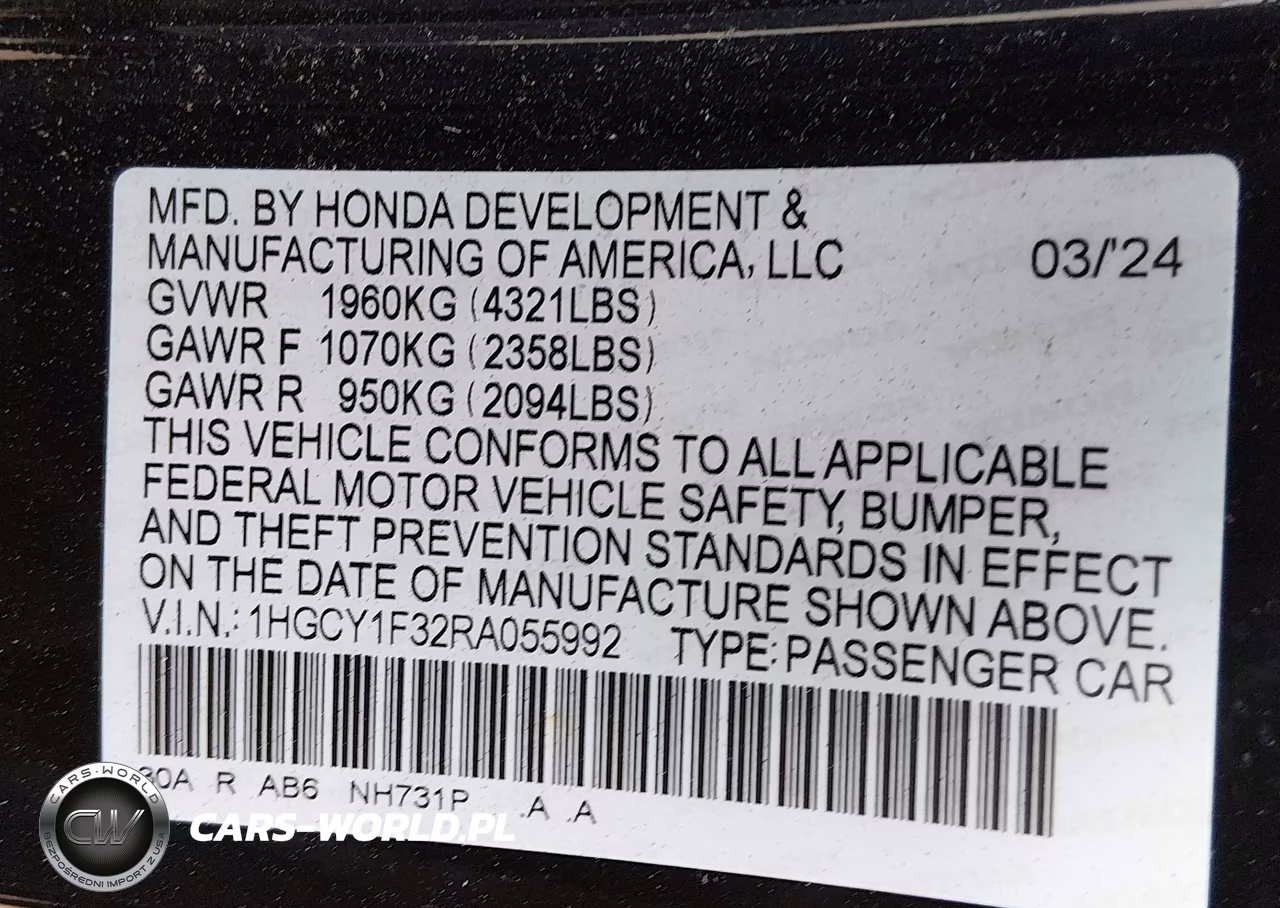 2024 Honda Accord Ex VIN:1HGCY1F32RA055992 - 9