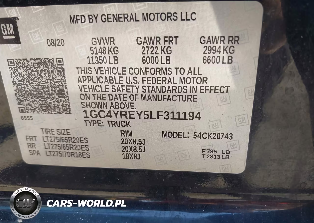 2020 Chevrolet Silverado 2500Hd 4Wd Standard Bed High Country VIN:1GC4YREY5LF311194 - 8