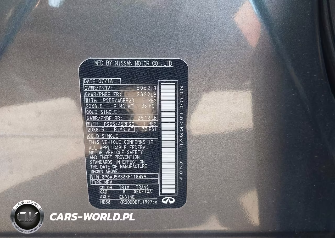 2019 Infiniti Qx50 Essential VIN:3PCAJ5M33KF118499 - 9