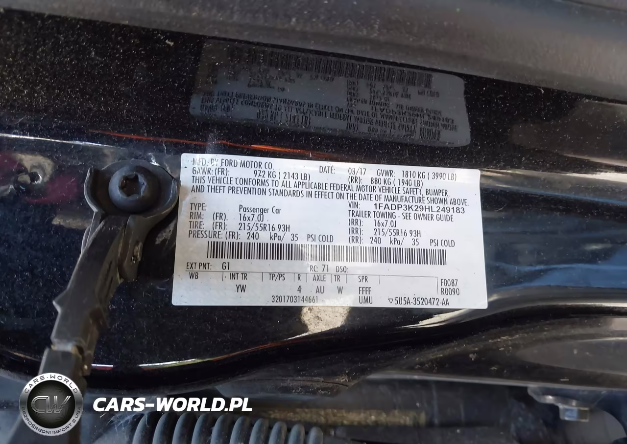 2017 Ford Focus Se VIN:1FADP3K29HL249183 - 9