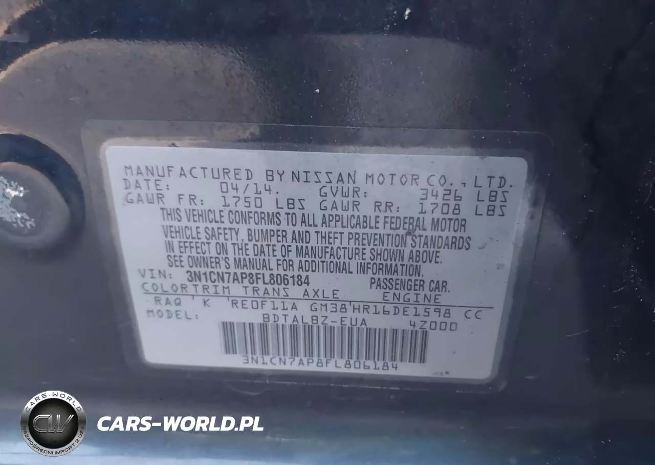 2015 Nissan Versa 1.6 Sv VIN:3N1CN7AP8FL806184 - 9