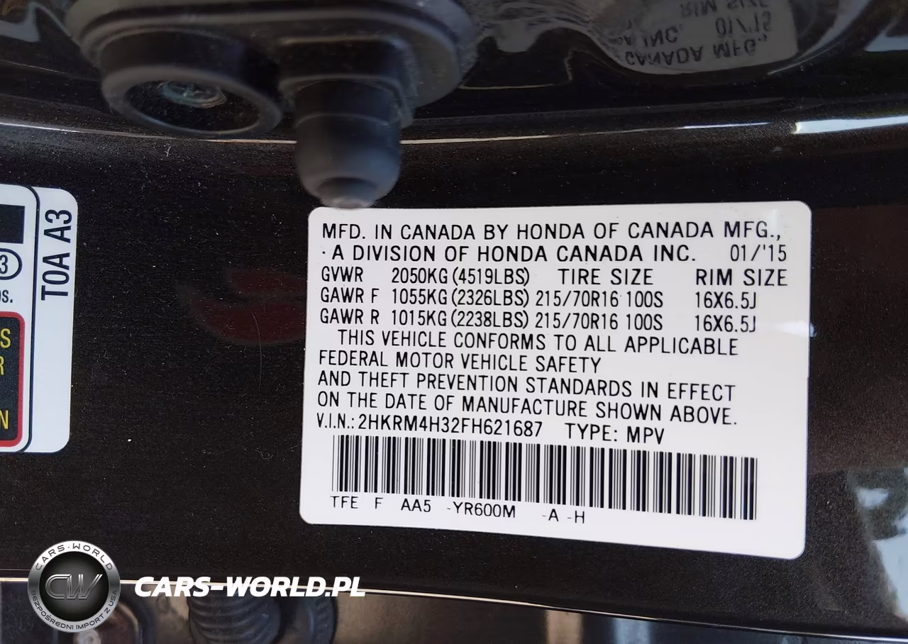 2015 Honda Cr-V Lx VIN:2HKRM4H32FH621687 - 9