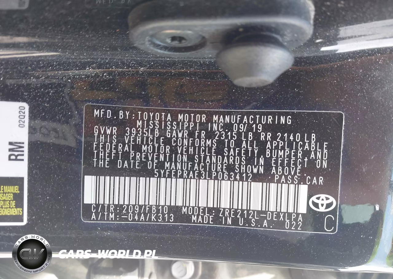 2020 Toyota Corolla Le VIN:5YFEPRAE3LP063412 - 9