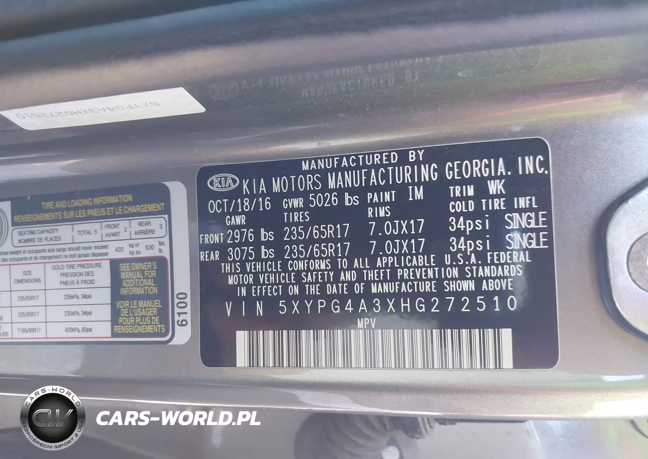 2017 Kia Sorento 2.4L Lx VIN:5XYPG4A3XHG272510 - 9