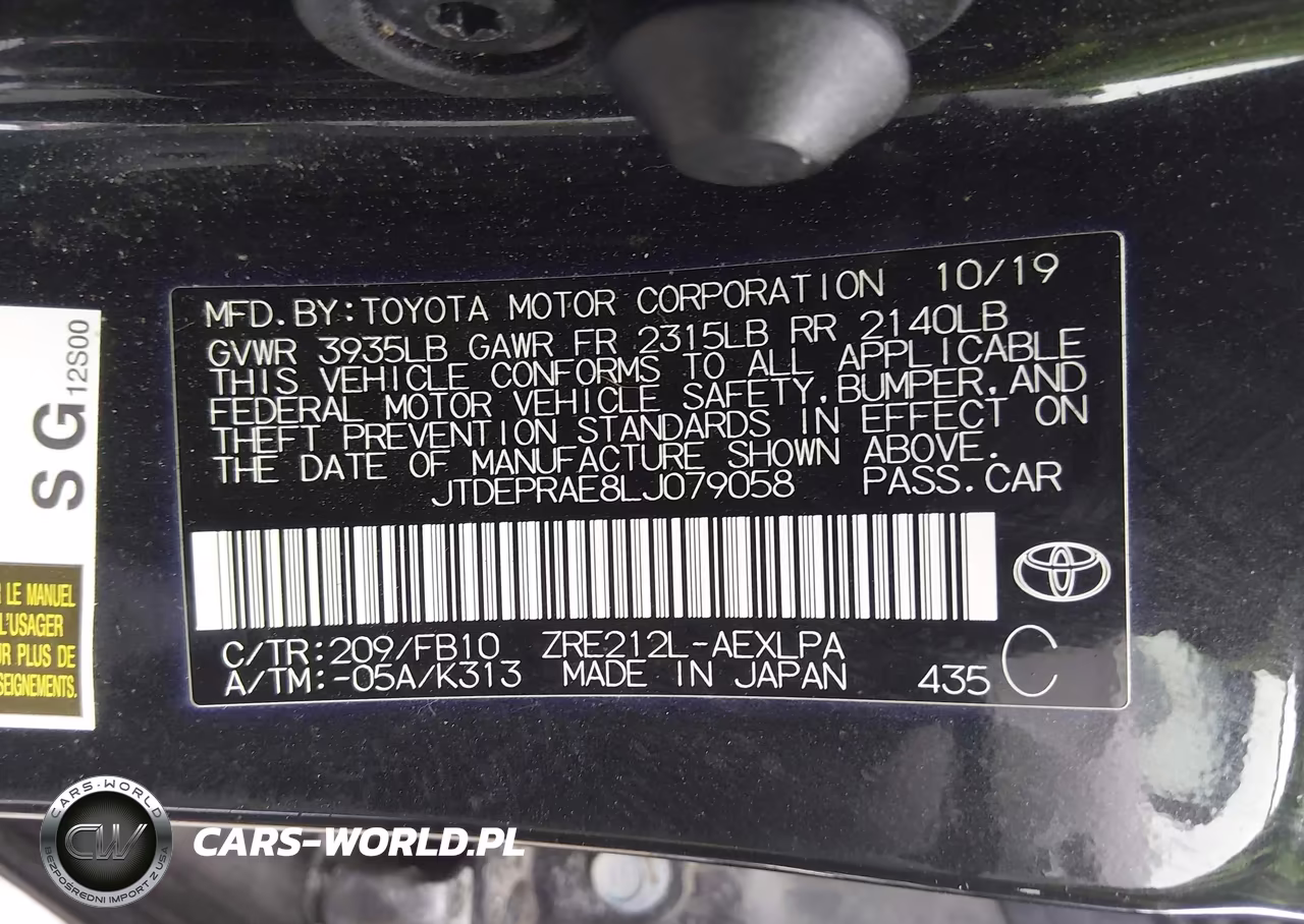 2020 Toyota Corolla Le VIN:JTDEPRAE8LJ079058 - 9