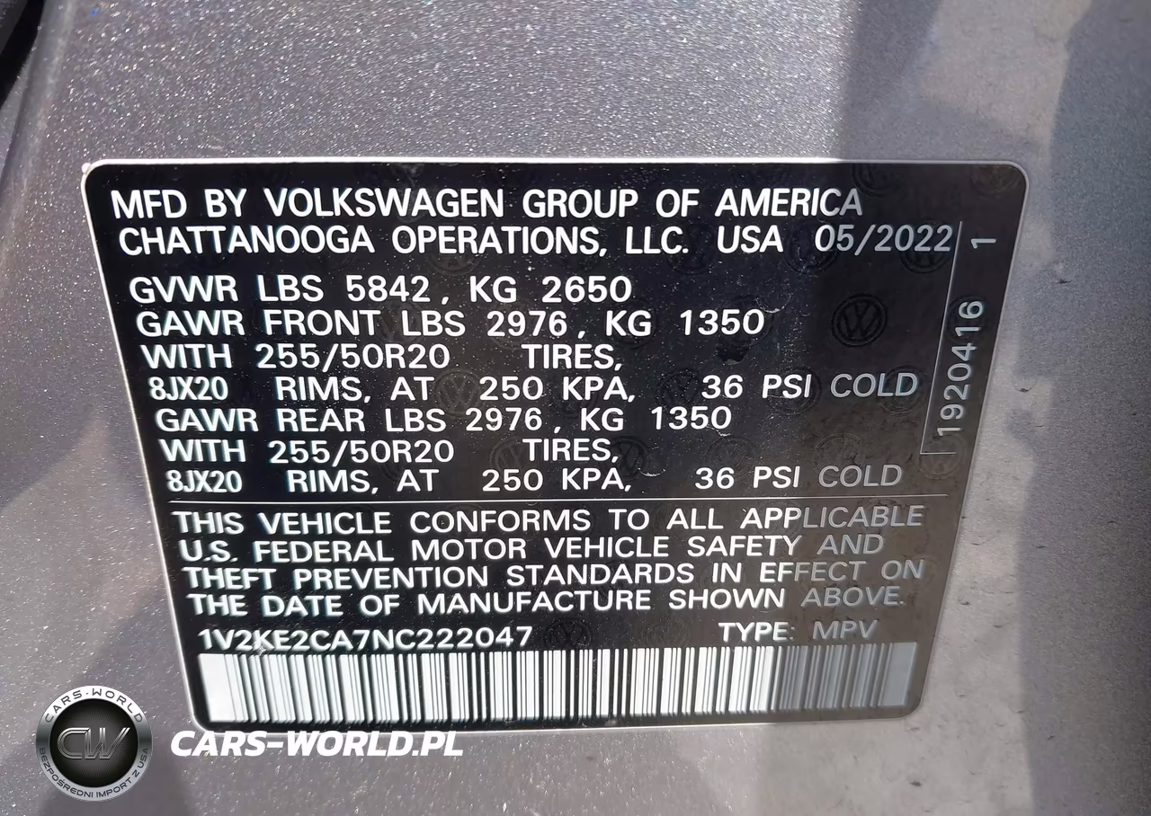 2022 Volkswagen Atlas Cross Sport 3.6L V6 Se W-Technology VIN:1V2KE2CA7NC222047 - 9