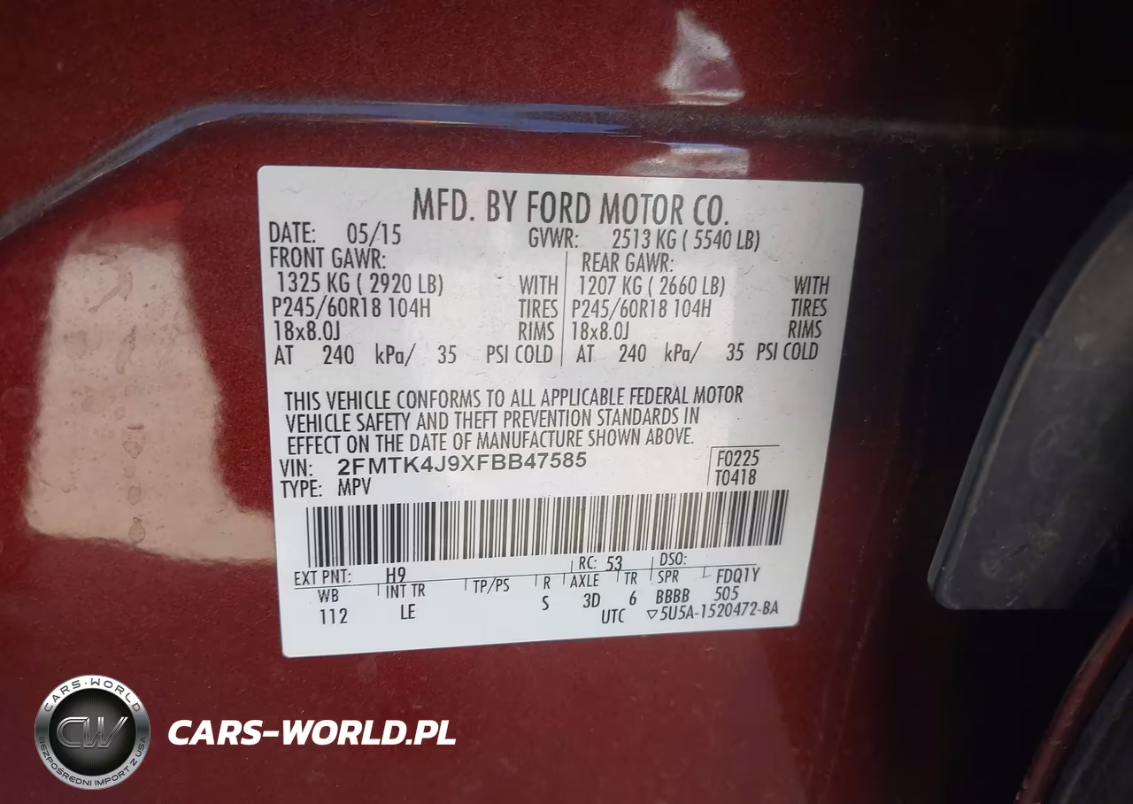 2015 Ford Edge Sel VIN:2FMTK4J9XFBB47585 - 9