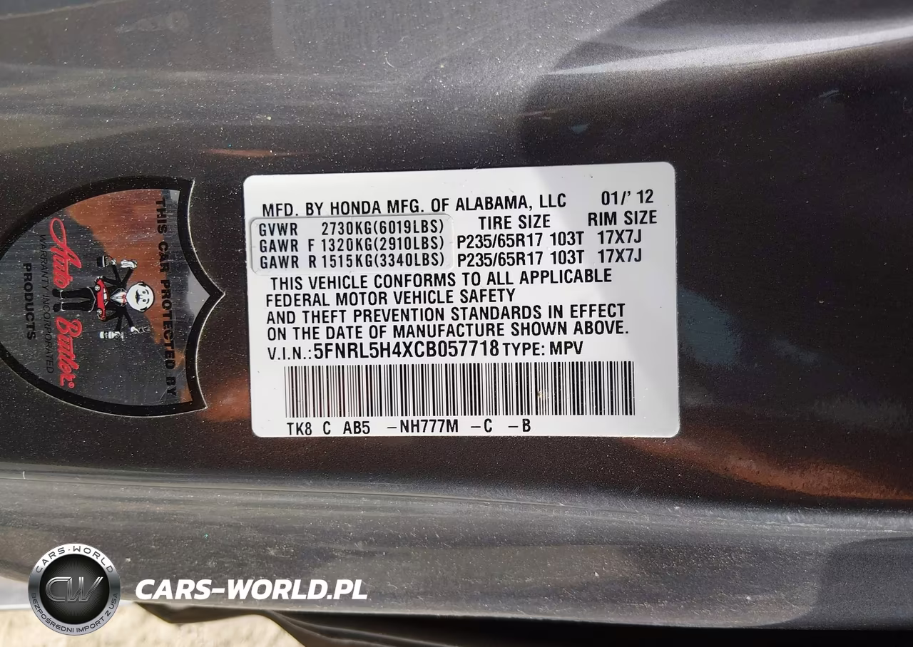 2012 Honda Odyssey Ex VIN:5FNRL5H4XCB057718 - 9