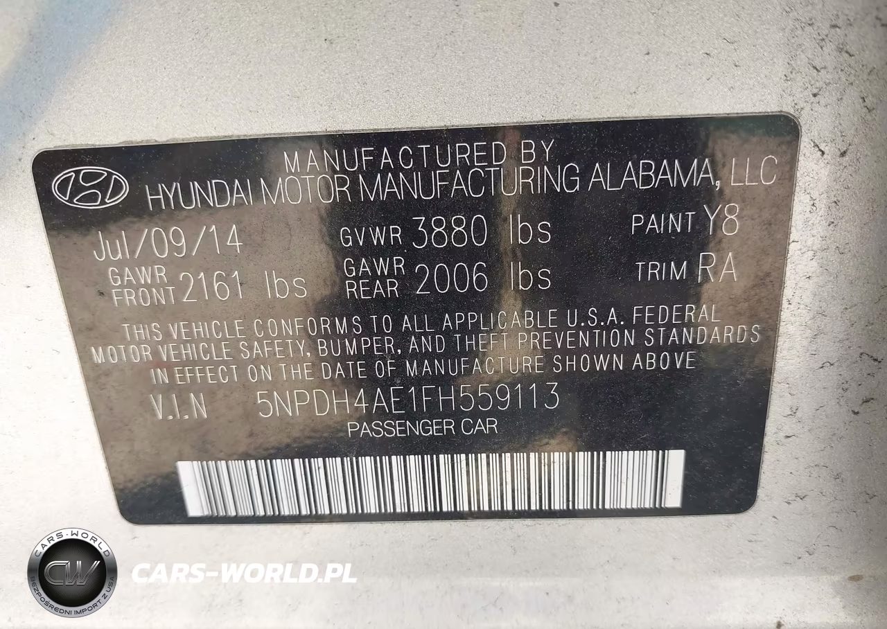 2015 Hyundai Elantra Se VIN:5NPDH4AE1FH559113 - 9