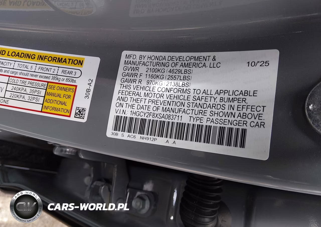 2025 Honda Accord Hybrid Touring VIN:1HGCY2F8XSA083711 - 9