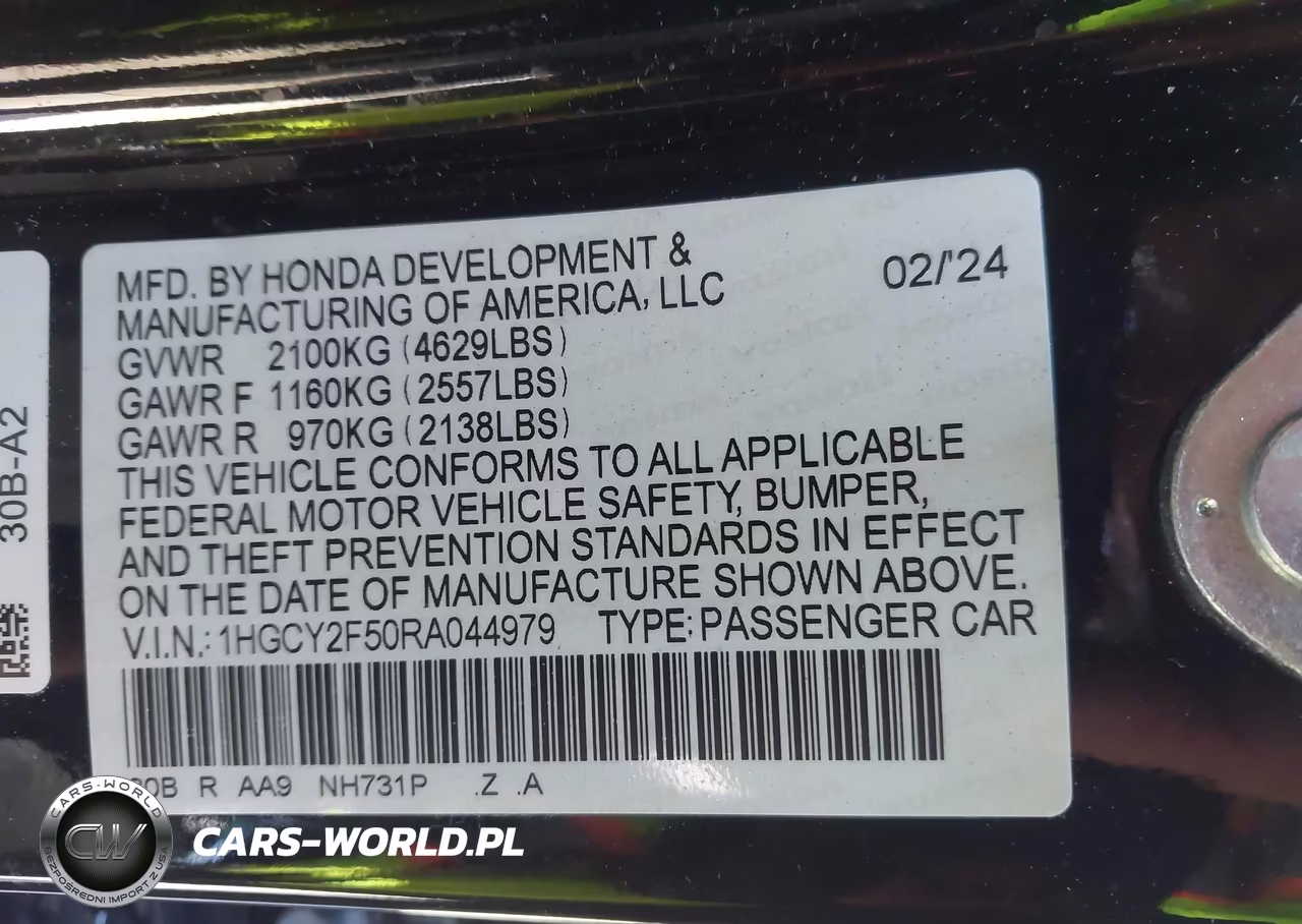 2024 Honda Accord Hybrid Sport VIN:1HGCY2F50RA044979 - 9