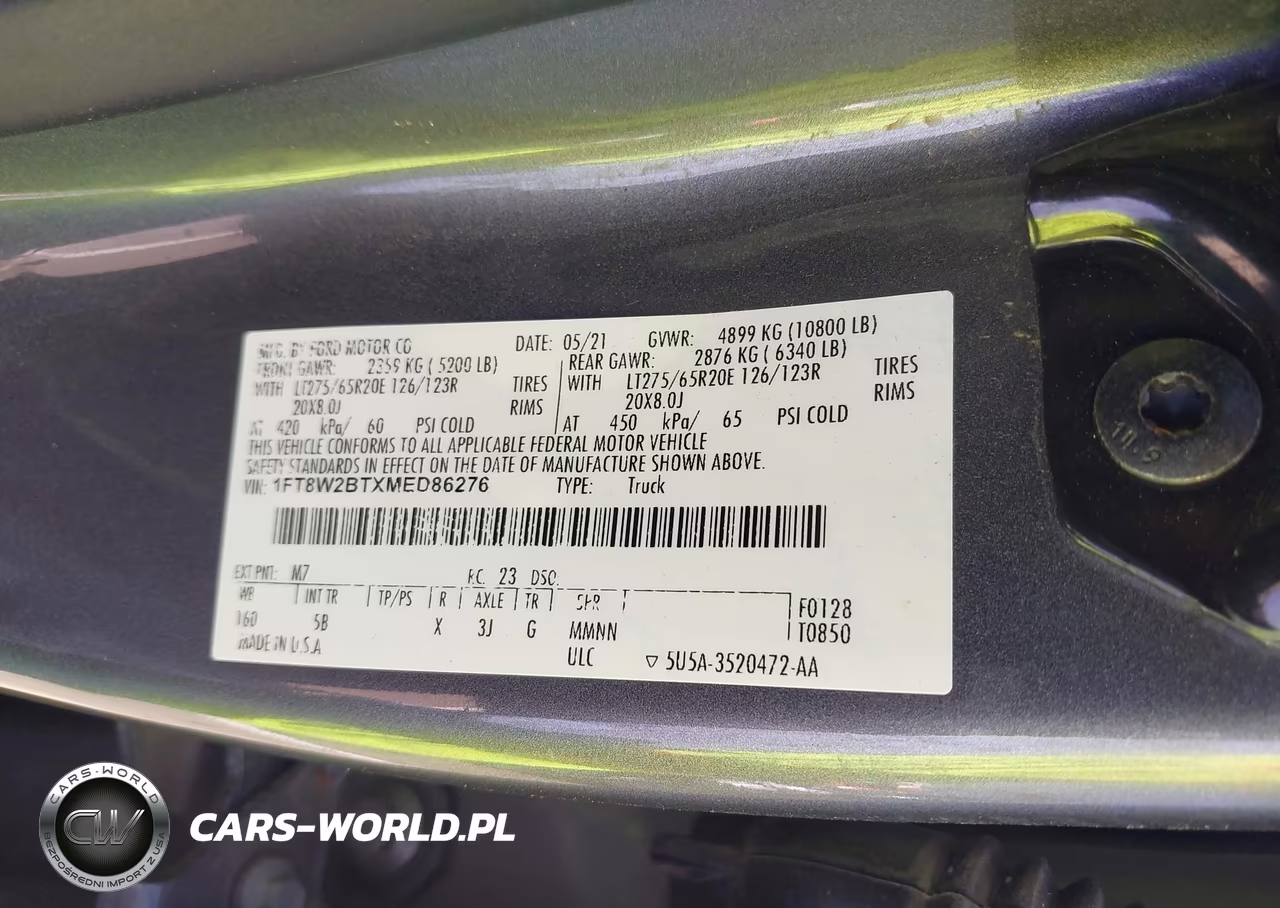 2021 Ford F-250 Lariat VIN:1FT8W2BTXMED86276 - 8