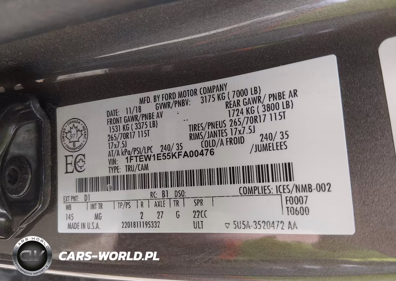 2019 Ford F-150 Xlt VIN:1FTEW1E55KFA00476 - 9